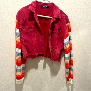 Brand New - Never Worn Denim & Crochet Jacket